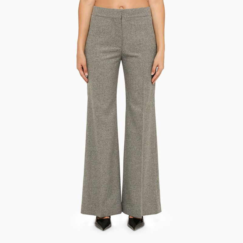 Grey wool flared trousers