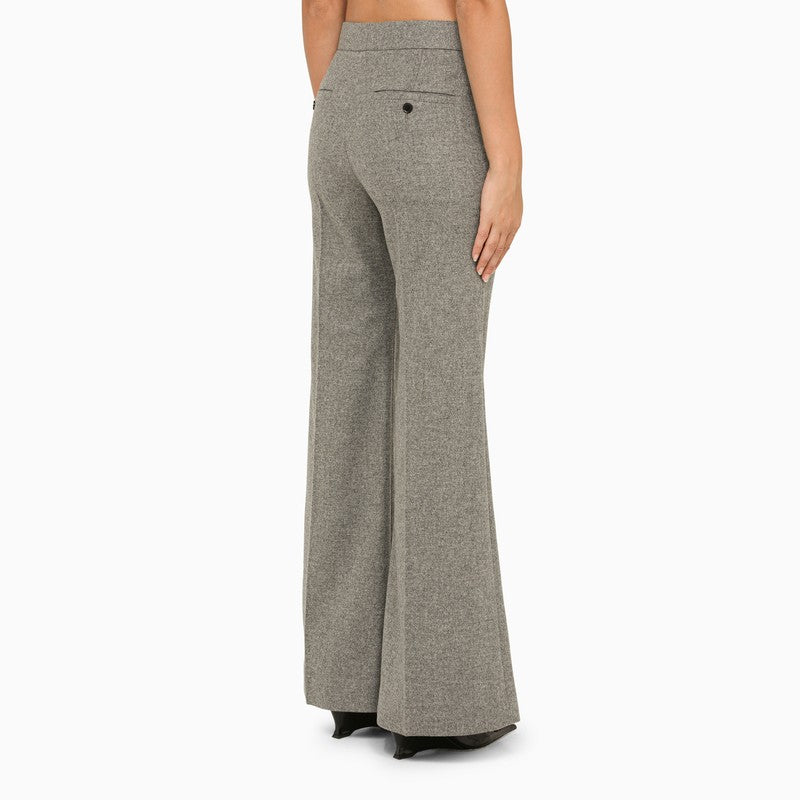 Grey wool flared trousers