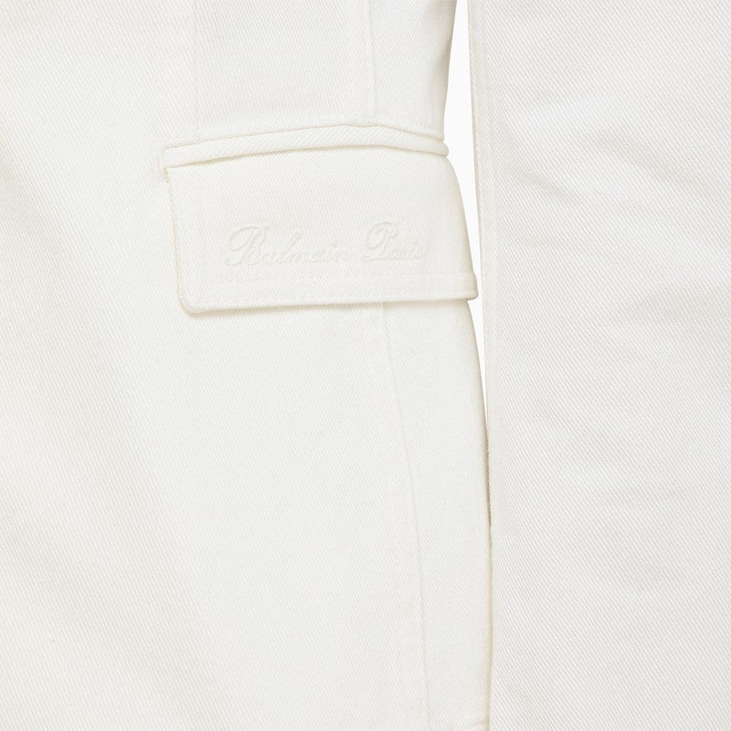 White double-breasted cotton jacket