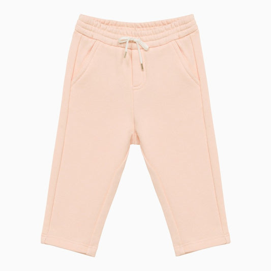 Pale pink cotton jogging trousers