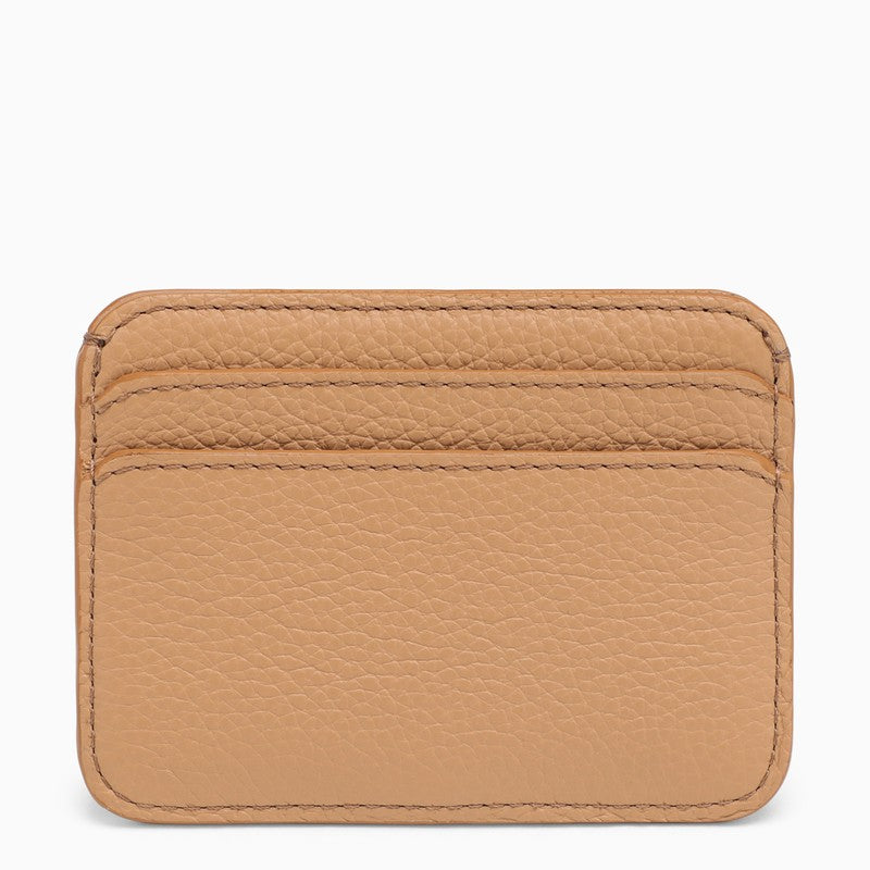 Mercie beige leather card holder