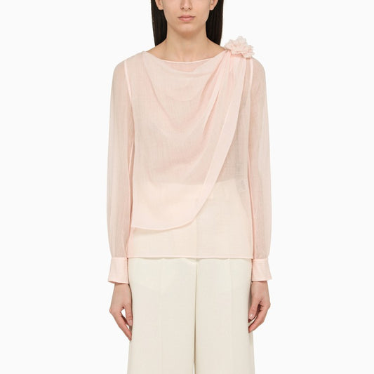 Light pink blouse in virgin wool