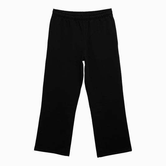 Black cotton-blend sports trousers