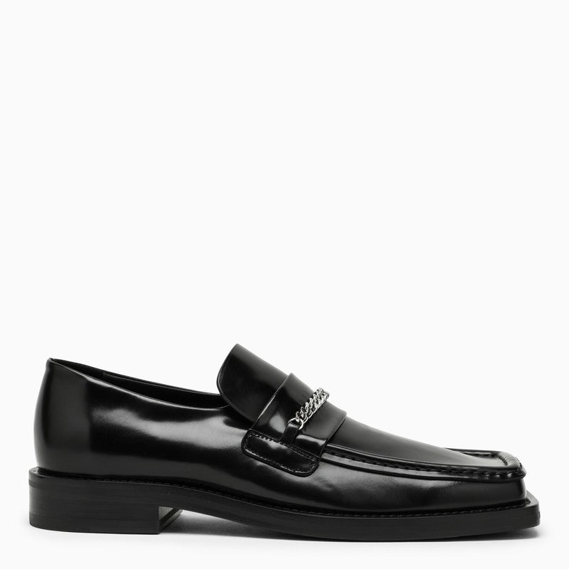 Black loafer with square toe