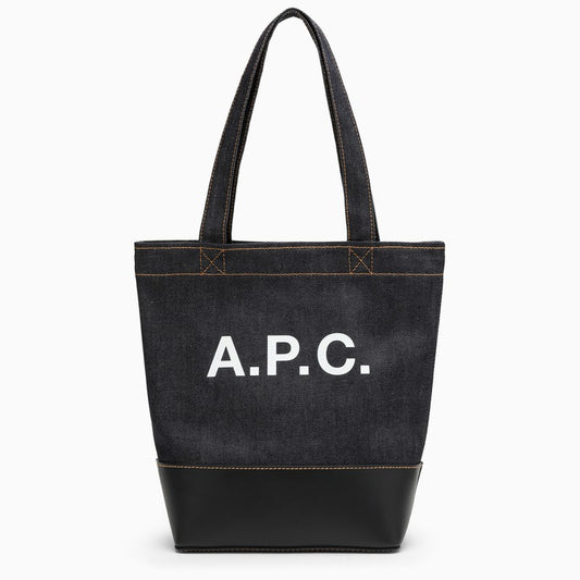 Axel navy blue cotton tote bag with logo
