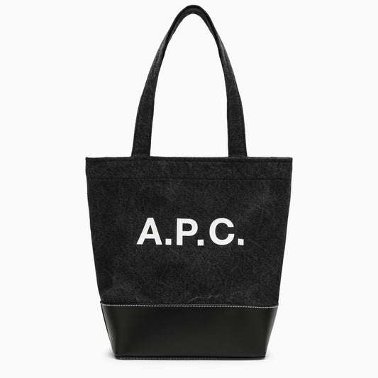 Small Axel black cotton tote bag with logo