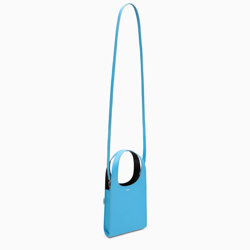 Micro Swipe Tote Bag light blue leather