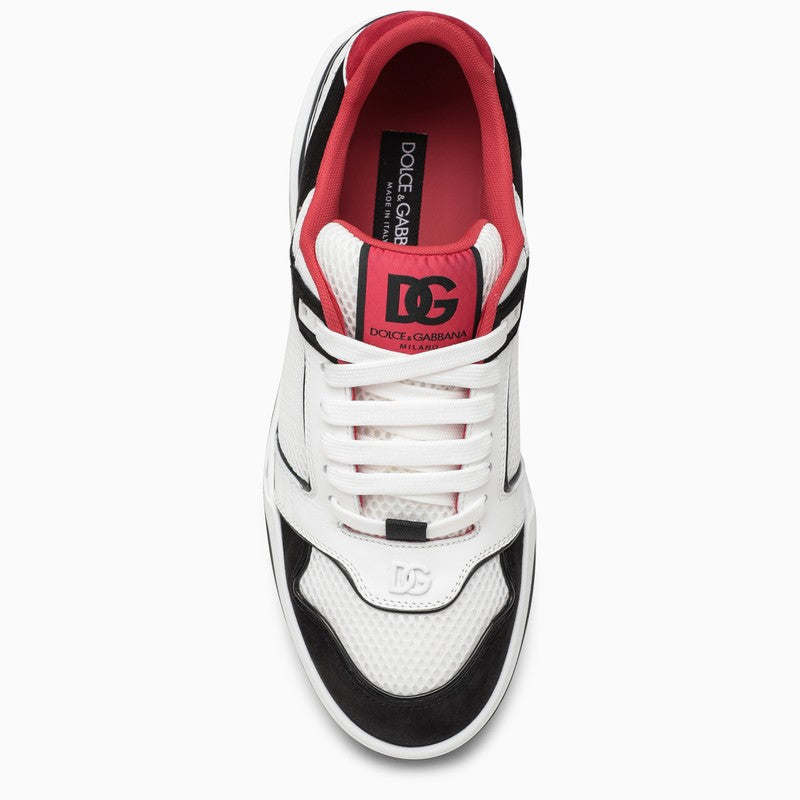 Black and white leather trainer