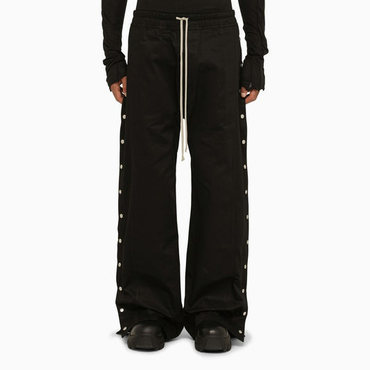Black wide trousers with snaps