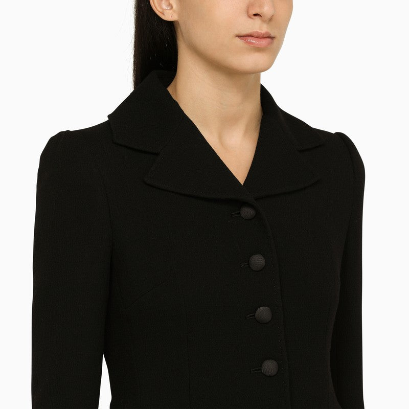 Black wool single-breasted jacket