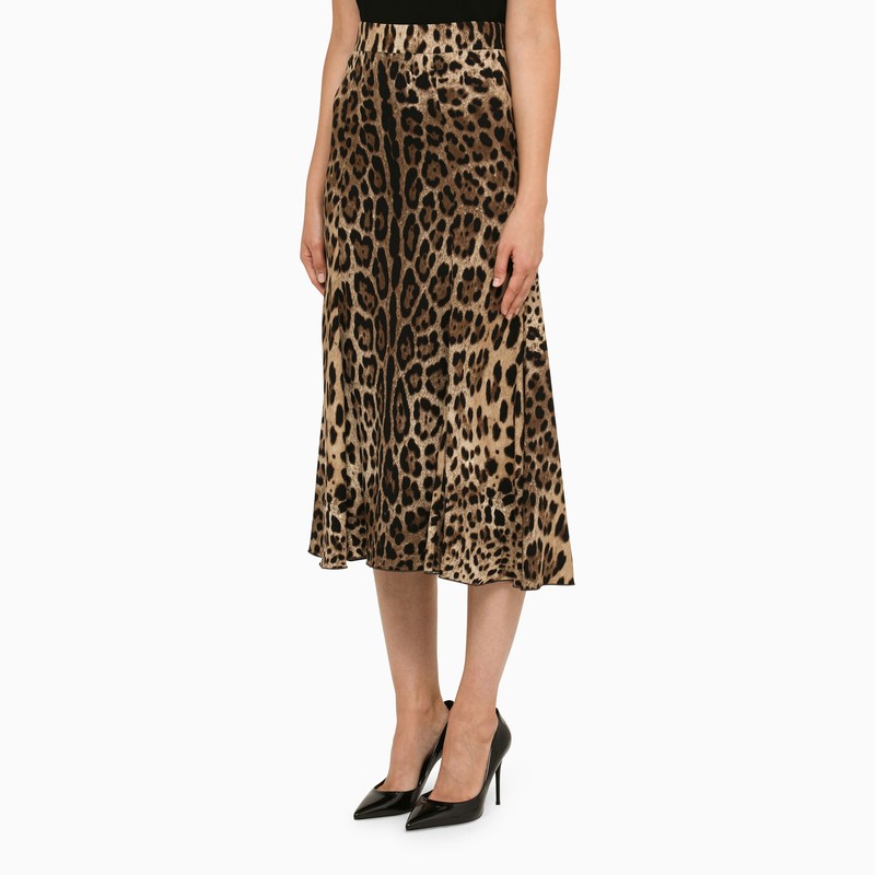 Animal pattern midi skirt