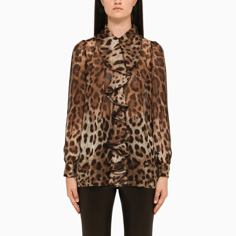 Silk blouse with animal motif