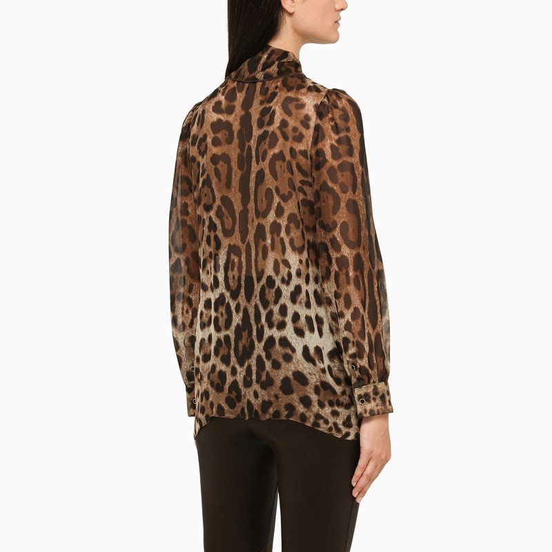 Silk blouse with animal motif