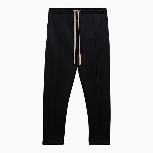 Black nylon and cotton jogging trousers