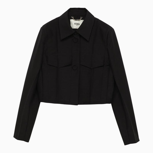 [WOMEN][NEW IN]Black boxy jacket in wool