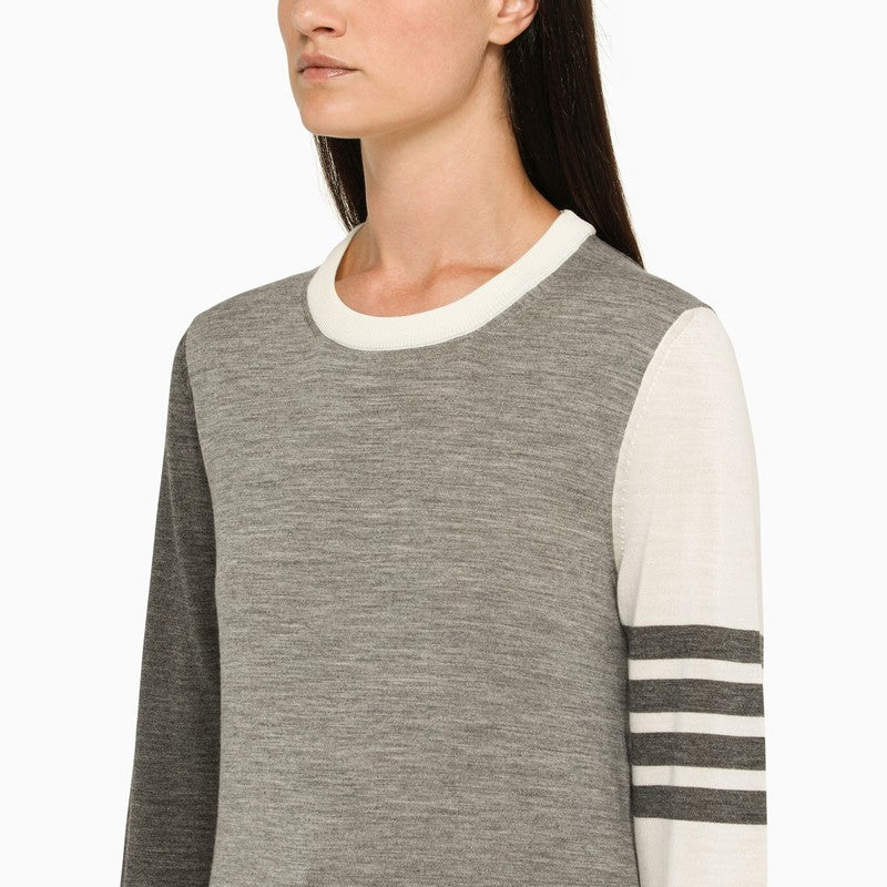 Grey wool crew-neck sweater