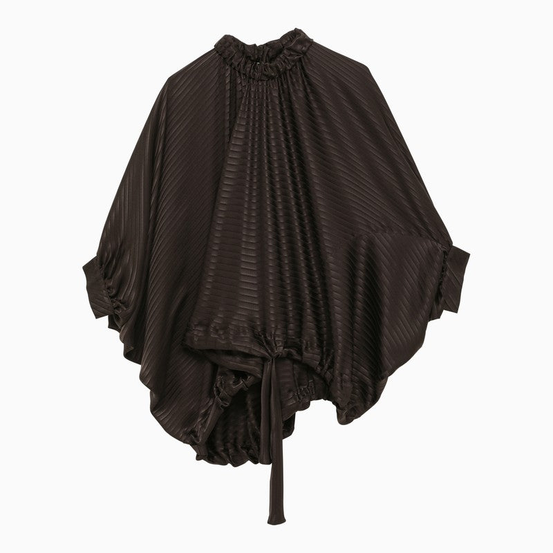 Brown silk blouse/skirt