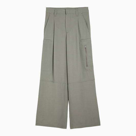 [WOMEN][NEW IN]Green acetate and viscose wide trousers