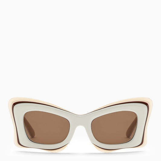 Butterfly white/beige acetate sunglasses