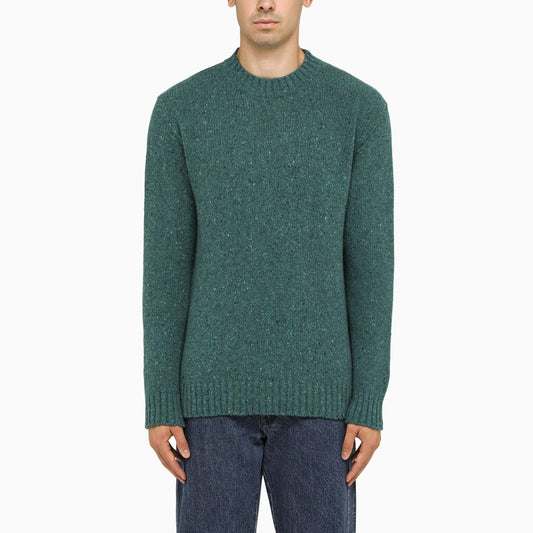 Petrol wool crew-neck sweater