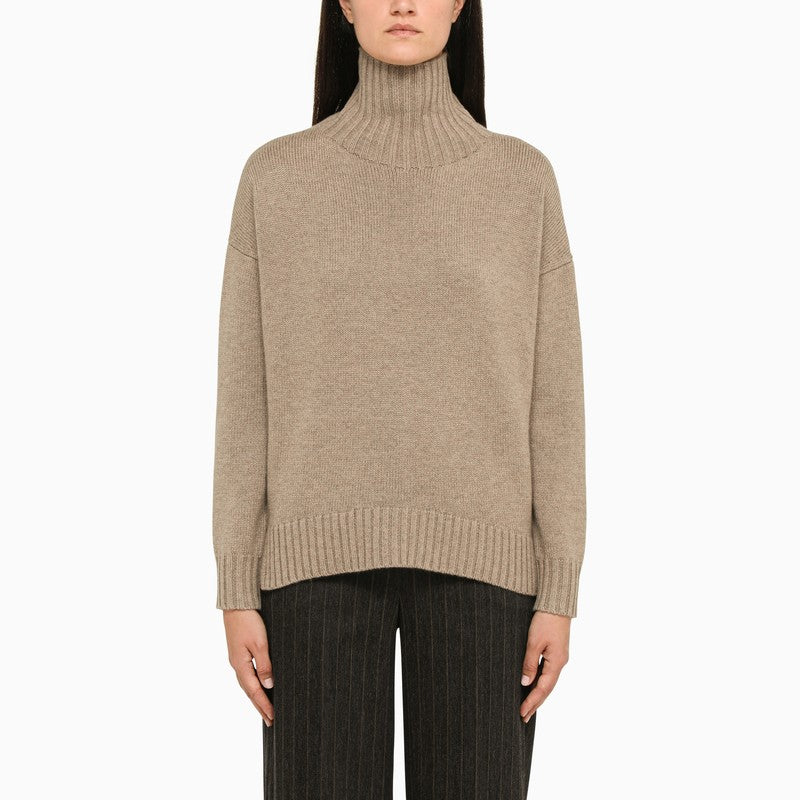 Sand wool turtleneck sweater