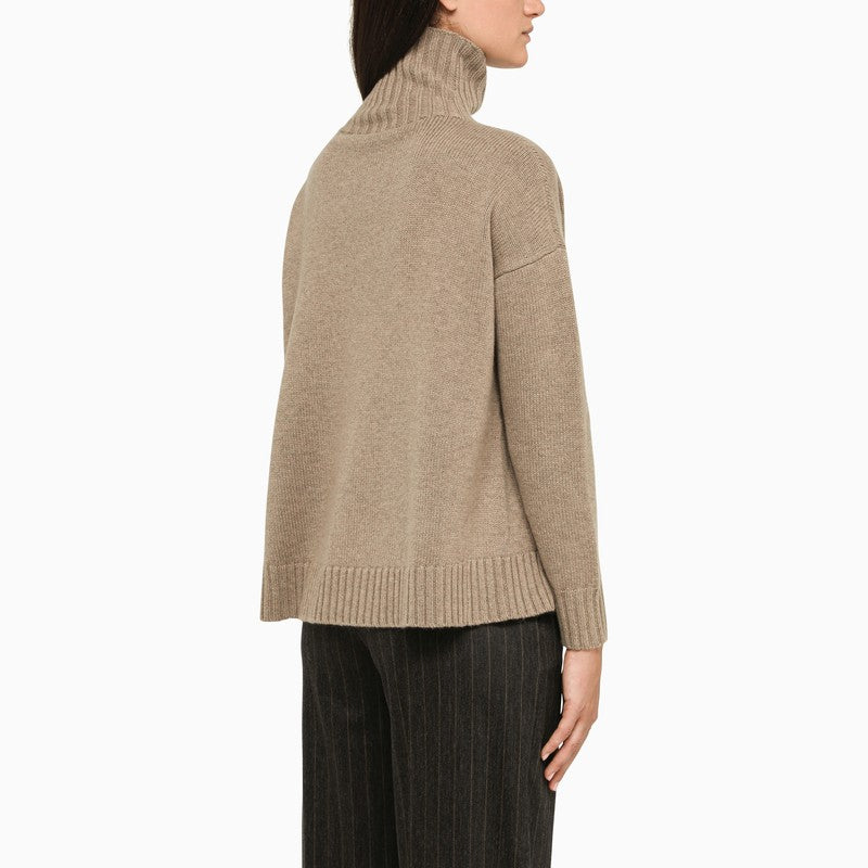 Sand wool turtleneck sweater