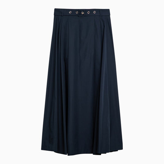 Midnight blue cotton pleated skirt