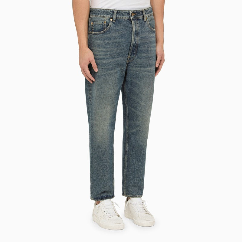 Blue slim cropped jeans