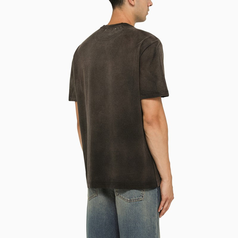 Anthracite washed crew-neck T-shirt