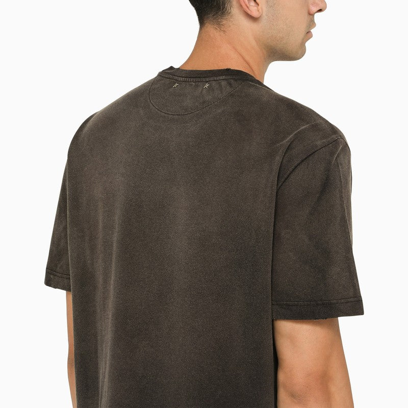 Anthracite washed crew-neck T-shirt