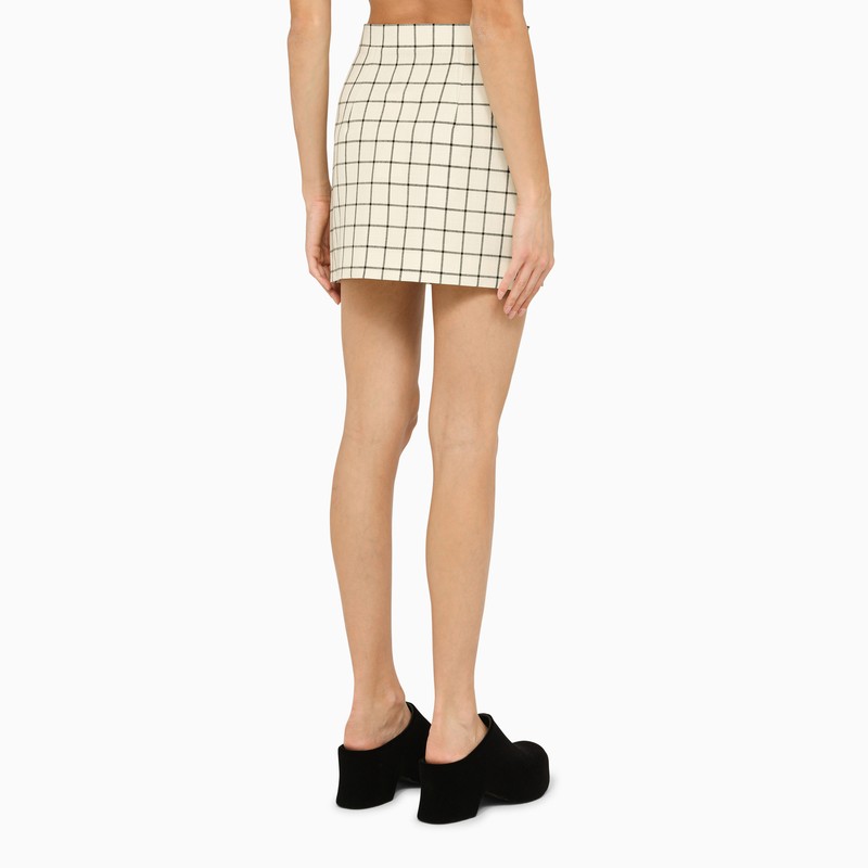 Ivory check pattern miniskirt