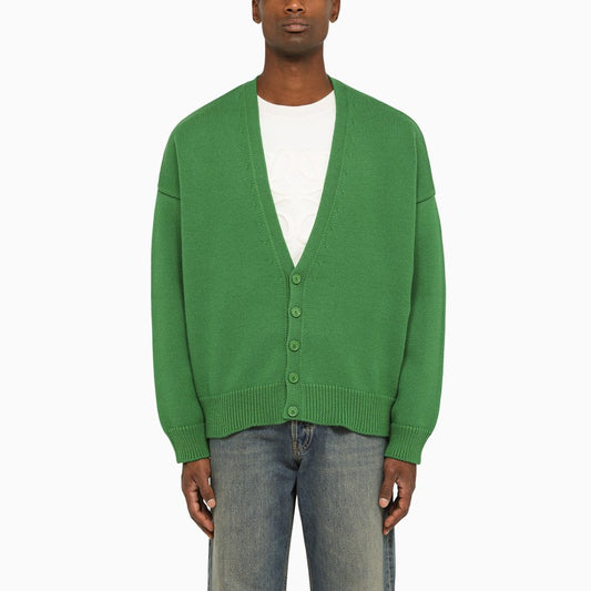 Green wool cardigan