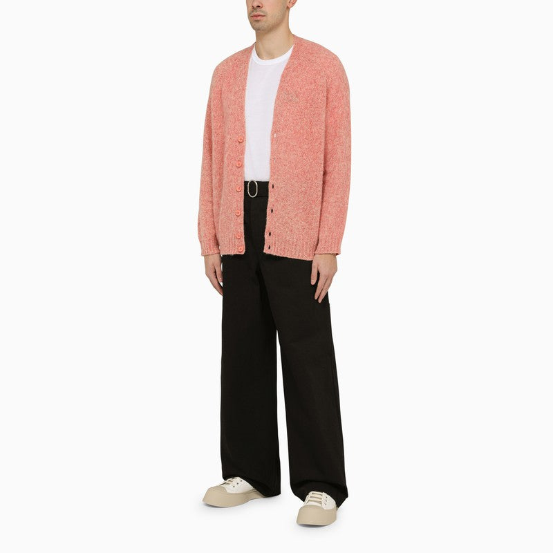 Pink/yellow wool cardigan