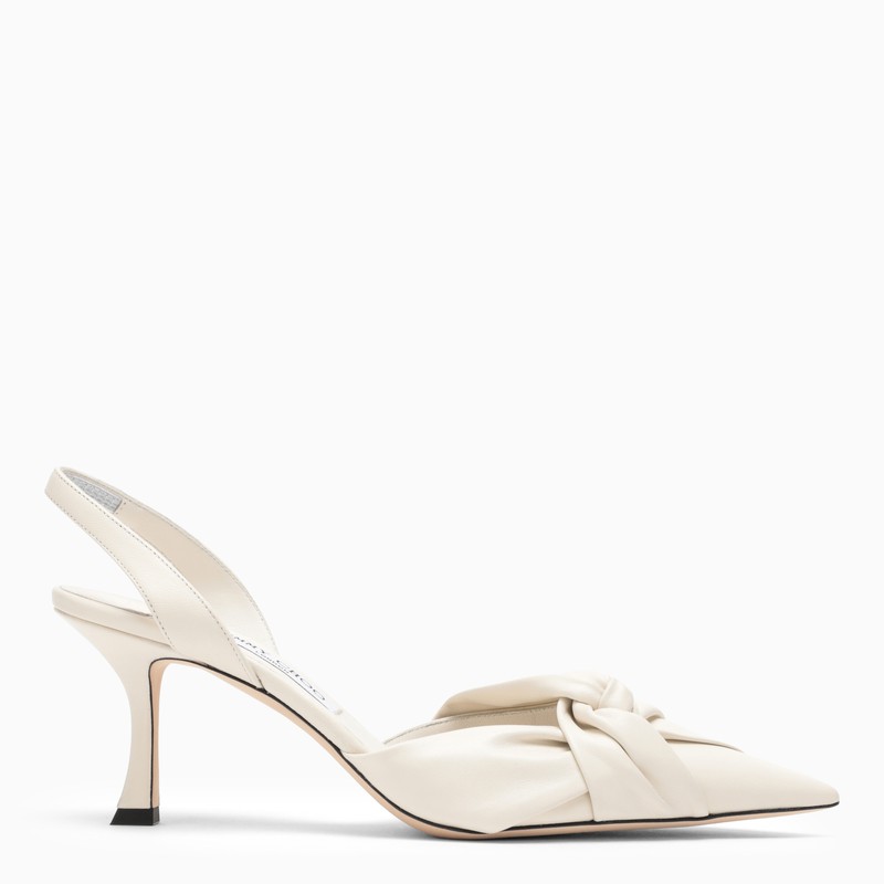 Hedera 70 slingback in milk-coloured leather
