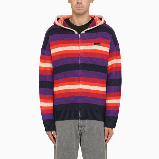 Striped knit hoodie