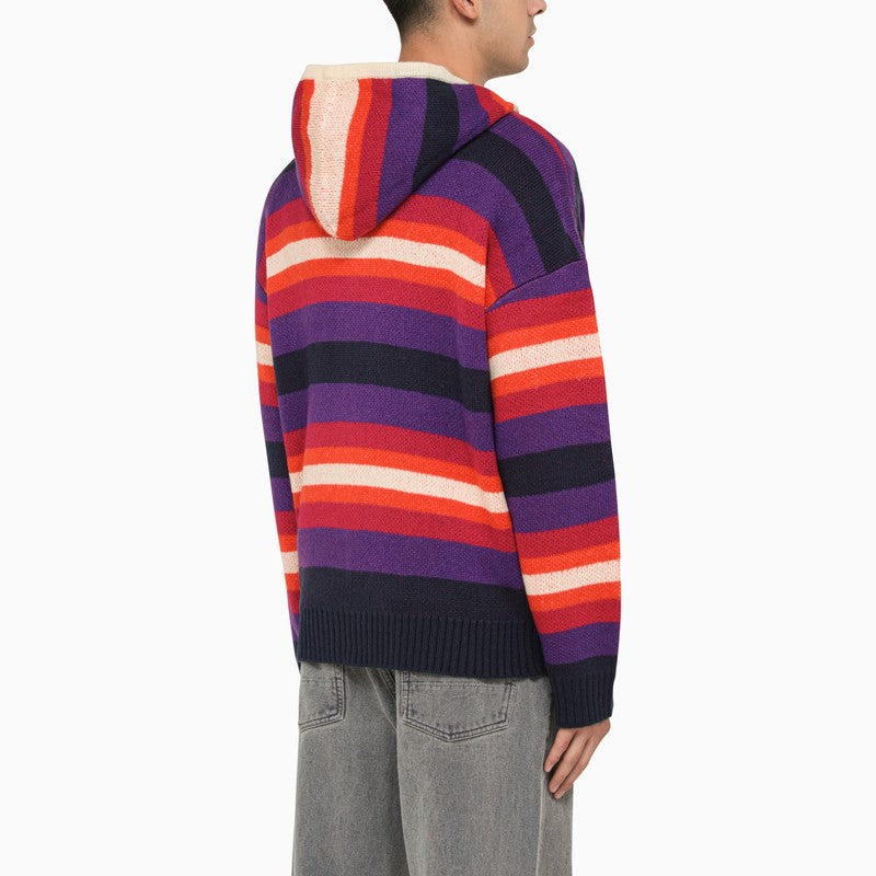 Striped knit hoodie