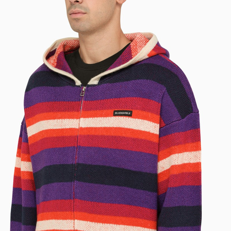 Striped knit hoodie