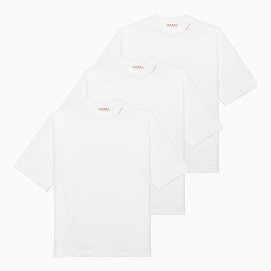 White oversize t-shirt with logo embroidery