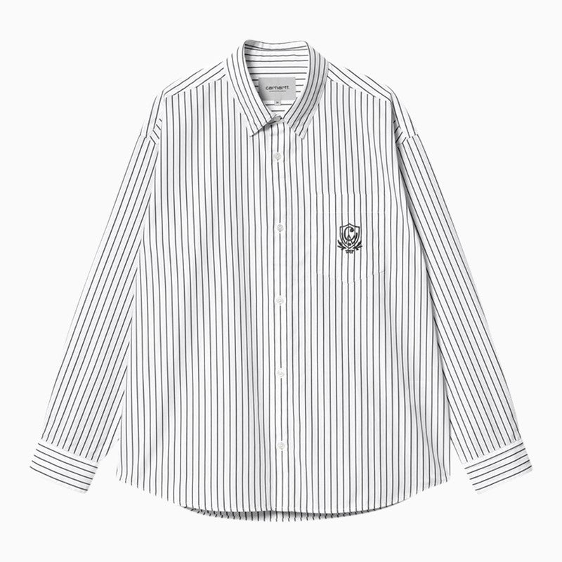 [MEN][DIGGING]White striped cotton shirt