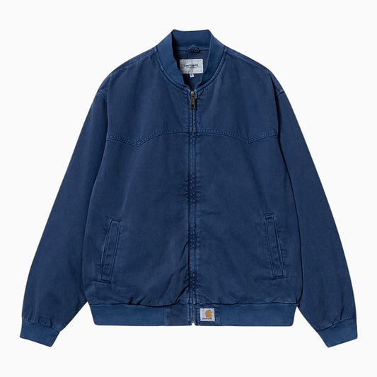 [MEN][DIGGING]Blue cotton denim bomber jacket