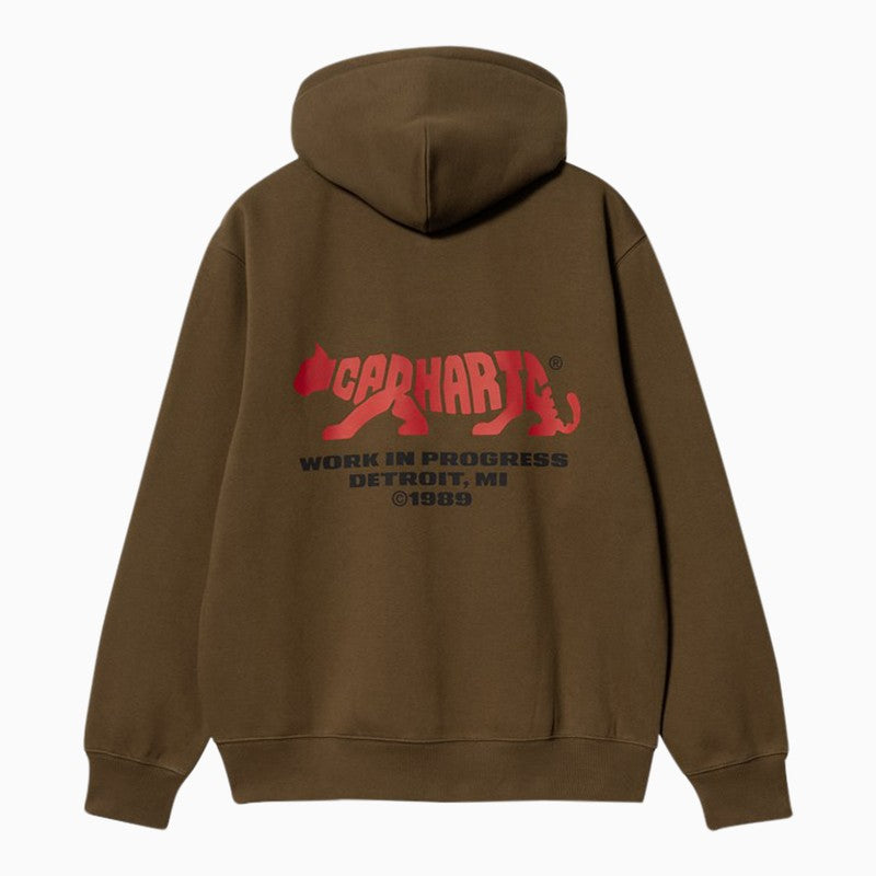 Brown hooded Rocky Script sweatshirt