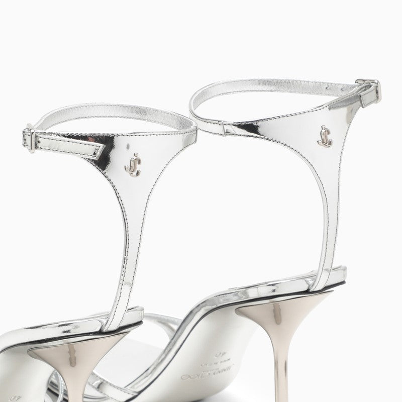 Ixia 95 metallic silver leather sandal