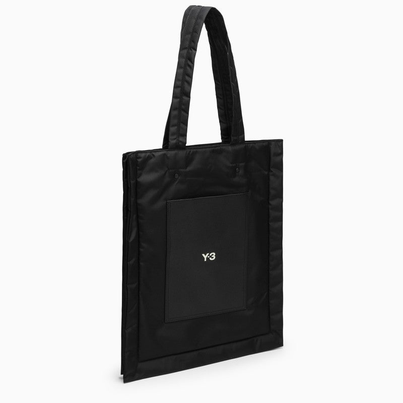 Lux black nylon tote bag