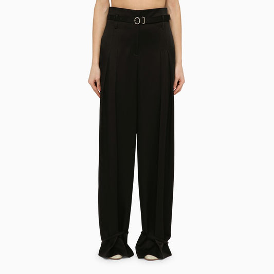 Black tailored trousers with belt