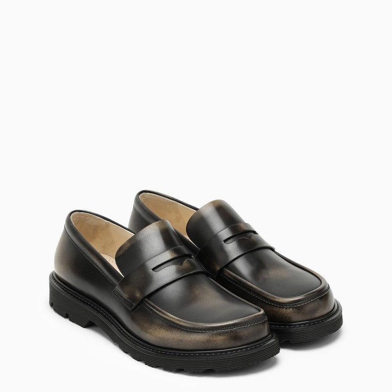 Two-tone leather loafer