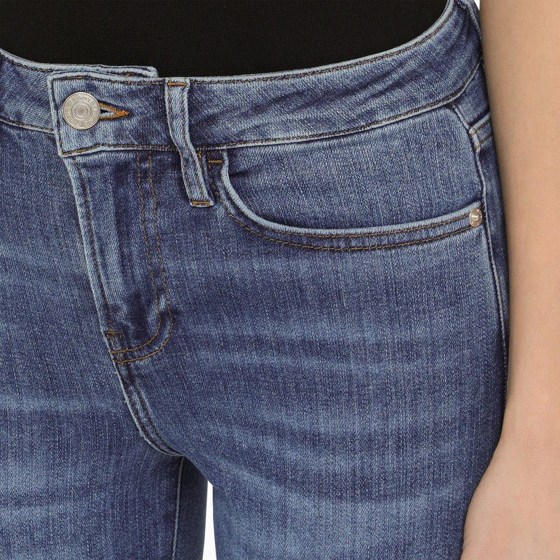 Blue denim cropped jeans