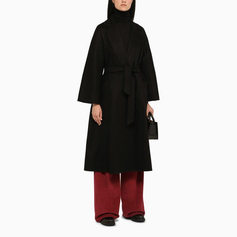 Black cashmere long coat