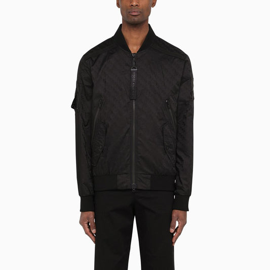 Black Courville bomber jacket with all over logo