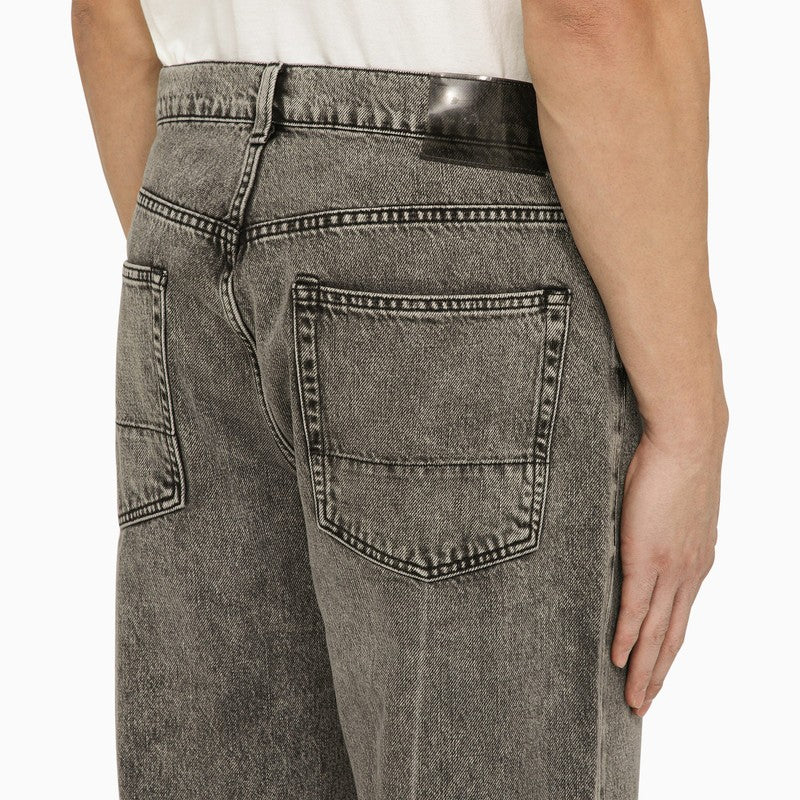 Black and Grey Extended Third Cut Jeans