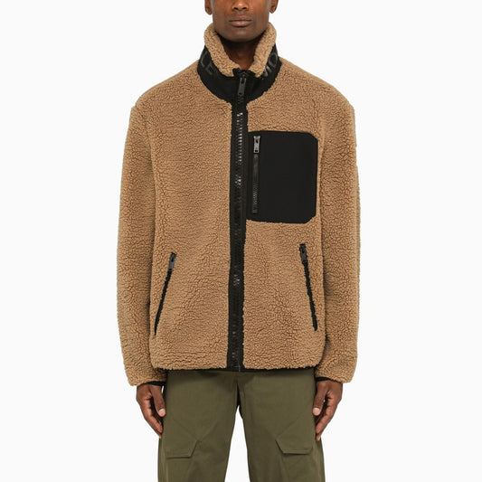 Brown Saglek zip-sweatshirt in pile